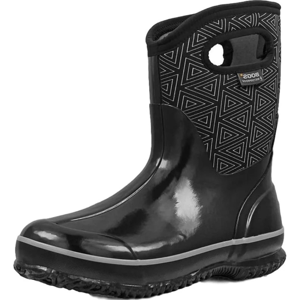 Women's Bog Outdoor Boots Classic Triangles Mid Black / White Size: 8
